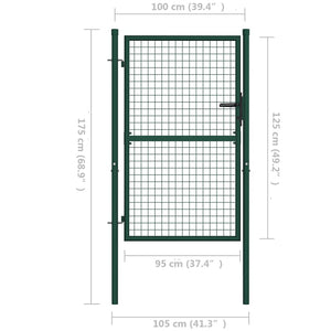 Galleria Design Fence Gate Steel 100x125 cm Green