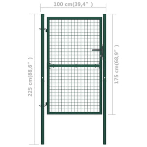 Galleria Design Fence Gate Steel 100x175 cm Green