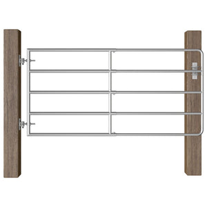 Galleria Design 5 Bar Field Gate Steel (95-170)x90 cm Silver