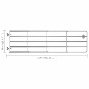 Galleria Design 5 Bar Field Gate Steel (115-300)x90 cm Silver