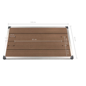 Galleria Design Outdoor Shower Tray WPC Stainless Steel 110x62 cm Brown