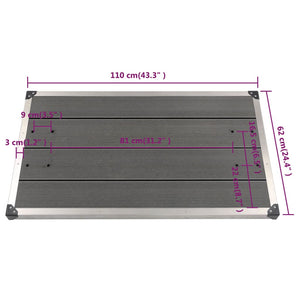 Galleria Design Outdoor Shower Tray WPC Stainless Steel 110x62 cm Grey