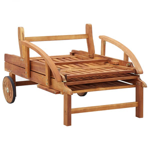 Galleria Design Sun Lounger with Cushion Solid Acacia Wood