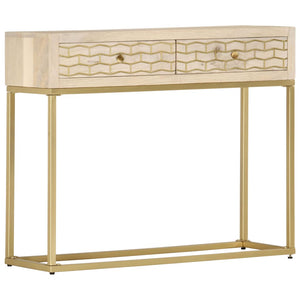 Galleria Design Console Table Gold 90x30x75 cm Solid Mango Wood