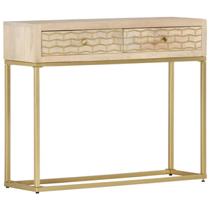 Galleria Design Console Table Gold 90x30x75 cm Solid Mango Wood