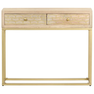 Galleria Design Console Table Gold 90x30x75 cm Solid Mango Wood