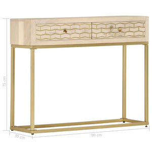 Galleria Design Console Table Gold 90x30x75 cm Solid Mango Wood