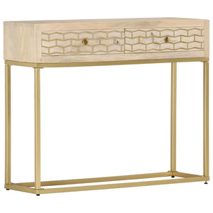 Galleria Design Console Table Gold 90x30x75 cm Solid Mango Wood
