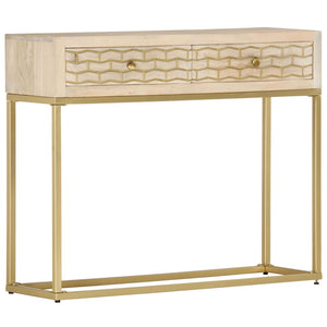 Galleria Design Console Table Gold 90x30x75 cm Solid Mango Wood