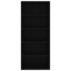 Galleria Design 5-Tier Book Cabinet Black 80x30x189 cm Engineered Wood