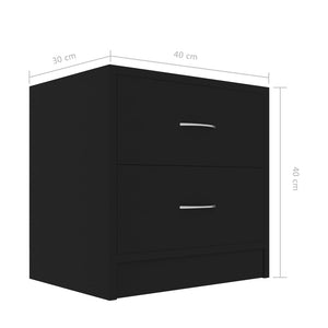Galleria Design Bedside Cabinet Black 40x30x40 cm Engineered Wood