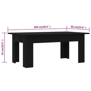 Galleria Design Coffee Table Black 100x60x42 cm Engineered Wood