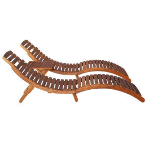 Galleria Design 3 Piece Sunlounger with Tea Table Solid Acacia Wood