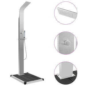 Galleria Design Outdoor Shower with Tray WPC Stainless Steel