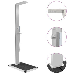 Galleria Design Outdoor Shower with Tray WPC Stainless Steel