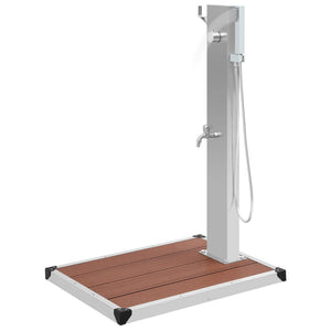 Galleria Design Outdoor Shower with Tray WPC Stainless Steel