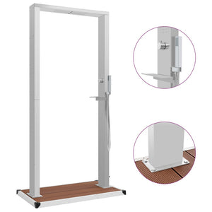 Galleria Design Outdoor Shower with Tray WPC Stainless Steel