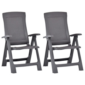 Galleria Design Garden Reclining Chairs 2 pcs Plastic Mocca