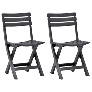 Galleria Design Folding Garden Chairs 2 pcs Plastic Anthracite
