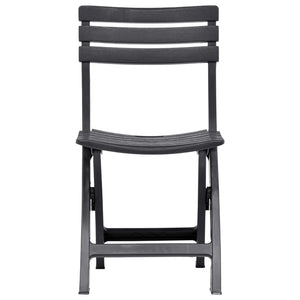 Galleria Design Folding Garden Chairs 2 pcs Plastic Anthracite