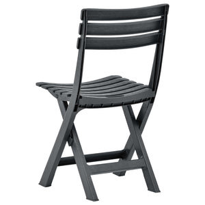 Galleria Design Folding Garden Chairs 2 pcs Plastic Anthracite