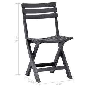 Galleria Design Folding Garden Chairs 2 pcs Plastic Anthracite