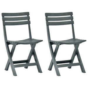 Galleria Design Folding Garden Chair 2 pcs Plastic Green