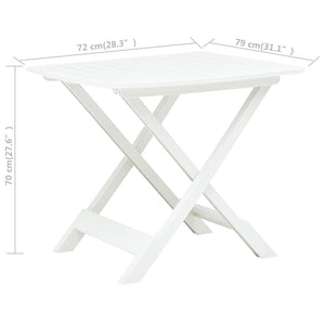 Galleria Design Folding Garden Table White 79x72x70 cm Plastic