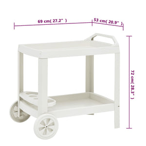 Galleria Design Beverage Cart White 69x53x72 cm Plastic