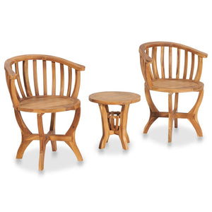 Galleria Design 3 Piece Garden Bistro Set Solid Teak Wood