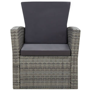 Galleria Design 4 Piece Garden Lounge Set with Cushions Poly Rattan Grey