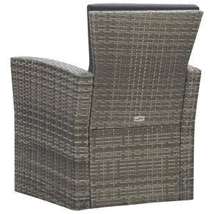 Galleria Design 4 Piece Garden Lounge Set with Cushions Poly Rattan Grey