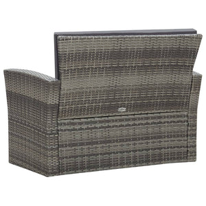 Galleria Design 4 Piece Garden Lounge Set with Cushions Poly Rattan Grey