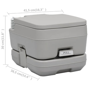 Galleria Design Portable Camping Toilet Grey 10+10 L