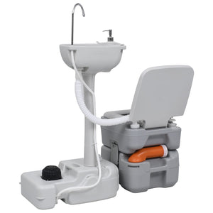 Galleria Design Portable Camping Toilet and Handwash Stand Set Grey