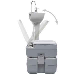 Galleria Design Portable Camping Toilet and Handwash Stand Set Grey