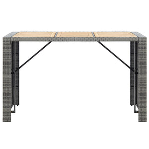 Galleria Design 7 Piece Outdoor Bar Set with Cushions Poly Rattan Grey