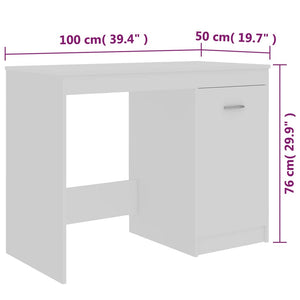 Galleria Design Desk White 100x50x76 cm Engineered Wood