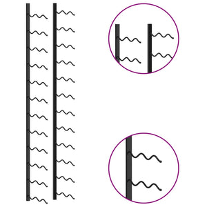 Galleria Design Wall-mounted Wine Rack for 24 Bottles Black Iron