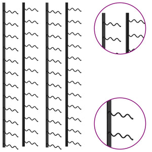 Galleria Design Wall-mounted Wine Racks for 48 Bottles 2 pcs Black Iron