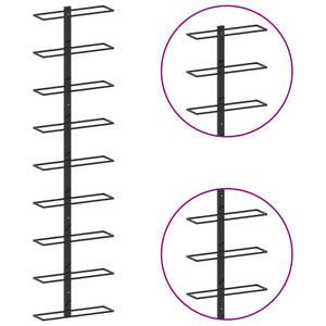 Galleria Design Wall-mounted Wine Rack for 9 Bottles Black Iron