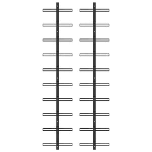 Galleria Design Wall-mounted Wine Racks for 20 Bottles 2 pcs Black Metal