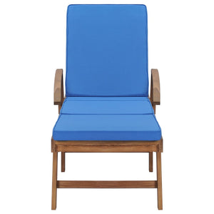 Galleria Design Sun Loungers with Cushions 2 pcs Solid Teak Wood Blue