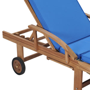 Galleria Design Sun Loungers with Cushions 2 pcs Solid Teak Wood Blue