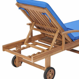 Galleria Design Sun Loungers with Cushions 2 pcs Solid Teak Wood Blue