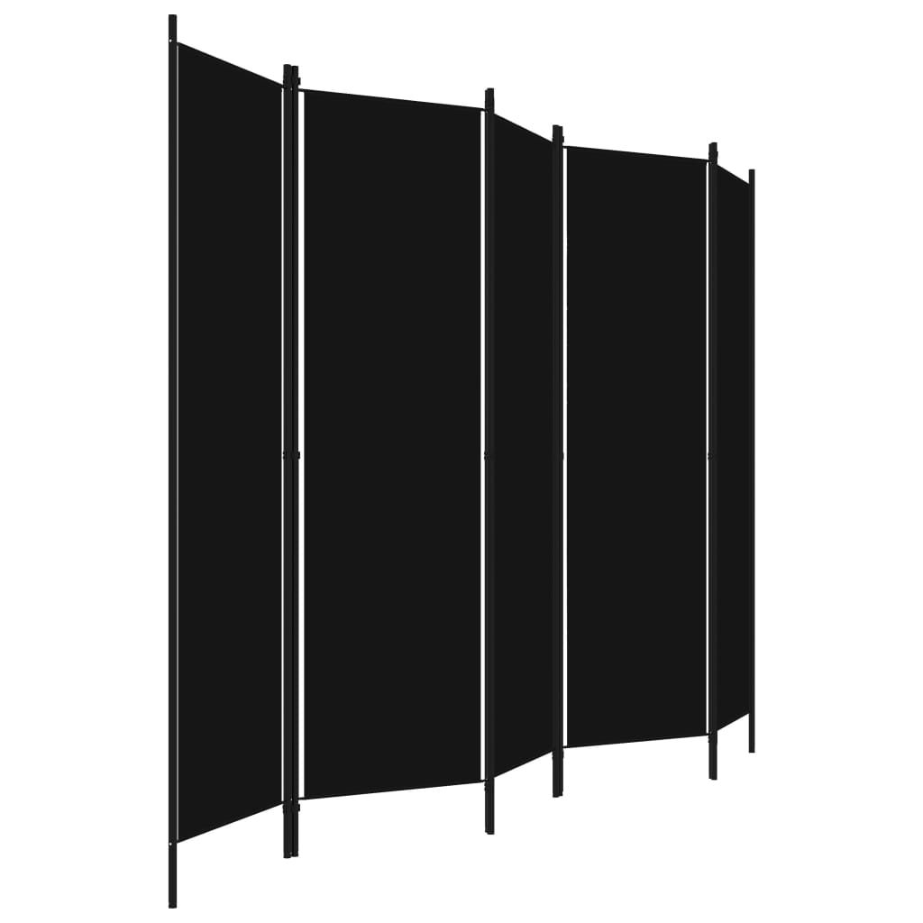 Galleria Design 5-Panel Room Divider Black 250x180 cm