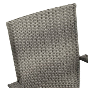 Galleria Design Stackable Outdoor Chairs 4 pcs Grey Poly Rattan