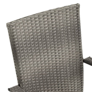 Galleria Design Stackable Outdoor Chairs 6 pcs Grey Poly Rattan