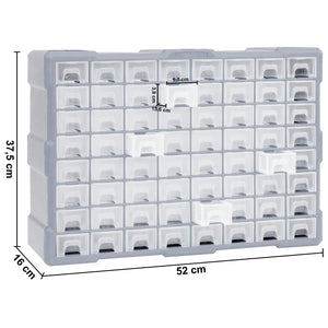 Galleria Design Multi-drawer Organiser with 64 Drawers 52x16x37.5 cm
