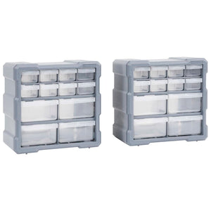 Galleria Design Multi-drawer Organisers with 12 Drawers 2 pcs 26.5x16x26 cm